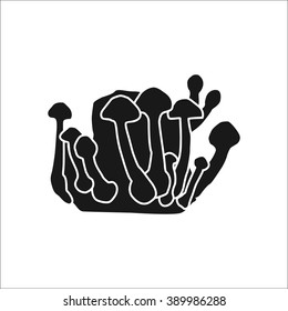 Psilocybin mushrooms simple icon on white background