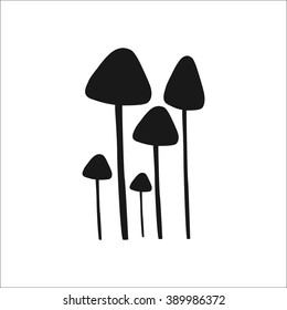Psilocybin mushrooms simple icon on white background