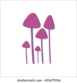 Psilocybin mushrooms simple icon on white background