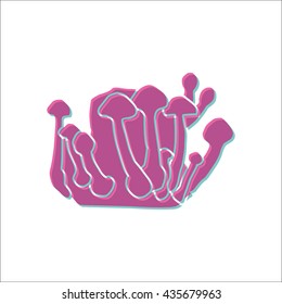 Psilocybin mushrooms simple icon on white background