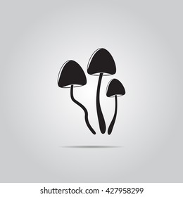 Psilocybin mushrooms simple vector icon