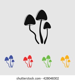 Psilocybin mushrooms simple vector icon