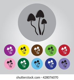 Psilocybin mushrooms simple vector icon