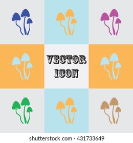 Psilocybin mushrooms simple vector icon