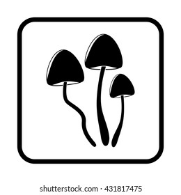 Psilocybin mushrooms simple vector icon