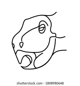 Psittacosaurus Icon. Doodle Hand Drawn or Black Outline Icon Style