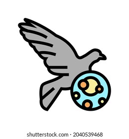 psittacosis bird color icon vector. psittacosis bird sign. isolated symbol illustration