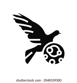 psittacosis bird glyph icon vector. psittacosis bird sign. isolated contour symbol black illustration