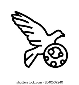 psittacosis bird line icon vector. psittacosis bird sign. isolated contour symbol black illustration