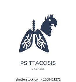 Icono de Psittacosis. Vector plano moderno Icono de Psittacosis sobre fondo blanco de la colección de enfermedades, ilustración vectorial puede ser utilizada para web y móvil, eps10