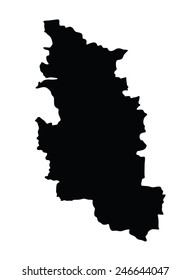 Pskovskaya oblast vector map silhouette, isolated on white background. High detailed illustration. Russia oblast map illustration.