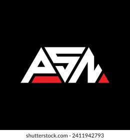 PSN triangle letter logo design with triangle shape. PSN triangle logo design monogram. PSN triangle vector logo template with red color. PSN triangular logo Simple, Elegant, and Luxurious design.