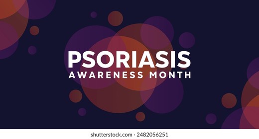 Psoriasis Awareness Month. Great for cards, banners, posters, social media and more. Dark blue background.  