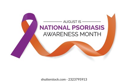 Psoriasis Awareness Month observed in AUGUST.  Poster  and banner design template.