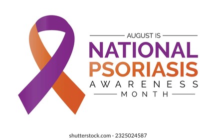  Psoriasis Awareness Month observed in AUGUST. Poster and banner design template.