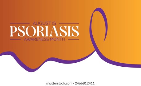 psoriasis awareness month is observed every year on August. banner design template Vector illustration background design.