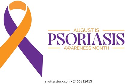psoriasis awareness month is observed every year on August. banner design template Vector illustration background design.