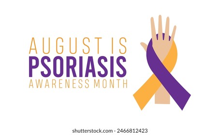 psoriasis awareness month is observed every year on August. banner design template Vector illustration background design.