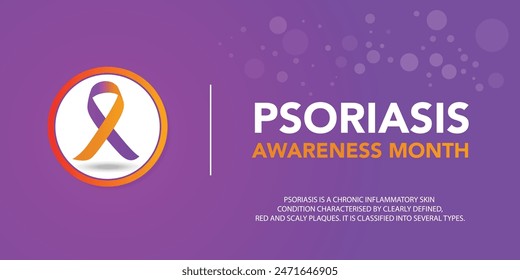 Psoriasis awareness month is observed every year in August, it is a skin condition that causes red, flaky, crusty patches of skin covered with silvery scales. Vector illustration