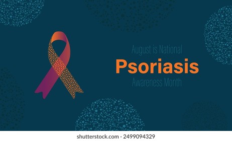 Psoriasis awareness month is observed every year in august, vector illustration.