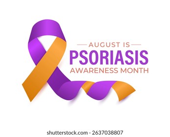 Psoriasis Awareness Month. Raise awareness. Medical concept. Symptoms include red, flaky skin patches covered in silvery scales. Creating for web banner, cards, prints, social media, poster. Vector.