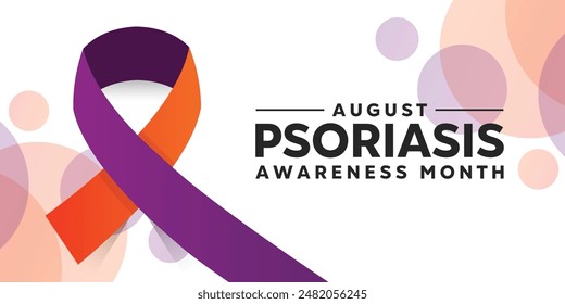 Psoriasis Awareness Month. Ribbon. Great for cards, banners, posters, social media and more. White background.  