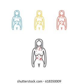 Psoriasis. Vector icon for web graphic.