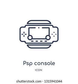 psp console icon from technology outline collection. Thin line psp console icon isolated on white background.