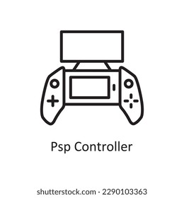 Psp Controller Vector Outline icon Design illustration. Gaming Symbol on White background EPS 10 File