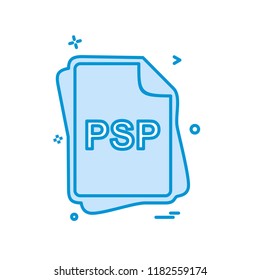 PSP file type icon design vector