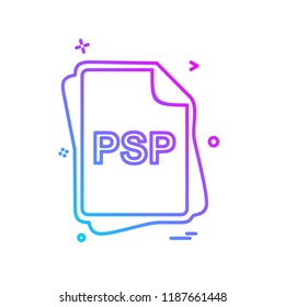 PSP file type icon design vector