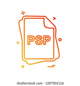 PSP file type icon design vector