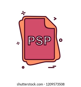 PSP file type icon design vector