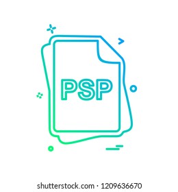 PSP file type icon design vector