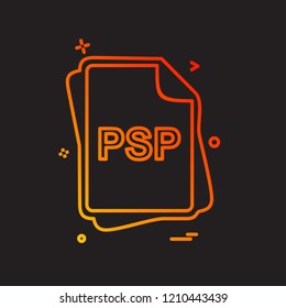 PSP file type icon design vector