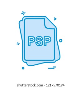 PSP file type icon design vector
