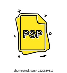 PSP file type icon design vector