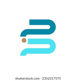 PSP initial logo with Blue and brown dot color for our company or business, modern logo