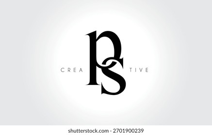 Logotipo elegante del monograma del serif de PSps – Letra tipográfica minúscula de lujo para la marca moderna