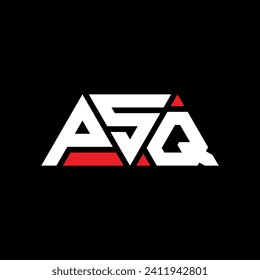 Diseño del logotipo de la letra del triángulo PSQ con forma de triángulo. Monograma de diseño del logotipo del triángulo PSQ. Plantilla de logotipo vectorial de triángulo PSQ de color rojo. Logo triangular PSQ Diseño sencillo, elegante y lujoso.