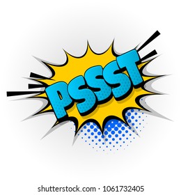 pst, shh hey hand drawn pictures effects. Template comics speech bubble halftone dot background. Pop art style. Comic dialog cloud, text pop-art. Creative idea conversation sketch explosion.
