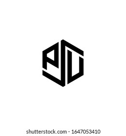Plantilla de vector de icono monograma de diseño de logotipo de la carta PSU