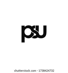 psu letter original monogram logo design