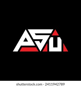 PSU triangle letter logo design with triangle shape. PSU triangle logo design monogram. PSU triangle vector logo template with red color. PSU triangular logo Simple, Elegant, and Luxurious design.