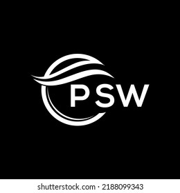 PSW letter logo design on black background. PSW creative circle logo. PSW initials  letter logo concept. PSW letter design.