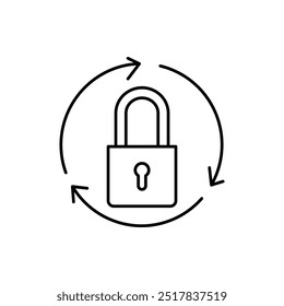 Restablecer de la espada Diseño delgado del Vector del icono del contorno Bueno para el Web o el App móvil