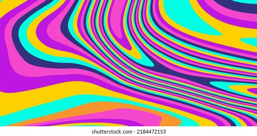 Psychedelic 1970s-style wavy retro background.