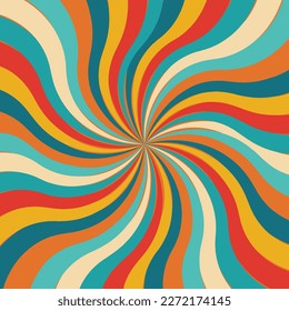 Psychedelic 70s Groovy Illustration in bright vibrant colors. Trendy Retro Design