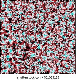 Psychedelic abstract background colorful swirls Red, blue and black. Flowing fluid. Illustration for poster, brochure, invitation, cover book, catalog, website wallpapers. Swirl and stains pattern. 