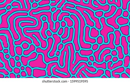 Psychedelic abstract background made by generative algorithm: Reaction-diffusion or Turing pattern formation.